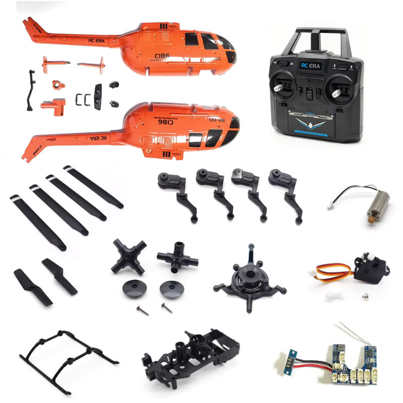 RC ERA Ersatzteile für C186 Pro BO105 RC Hubschrauber Körper Shell Propeller Schwanz Fin Motor Getriebe Roter Kopf - Bild 2