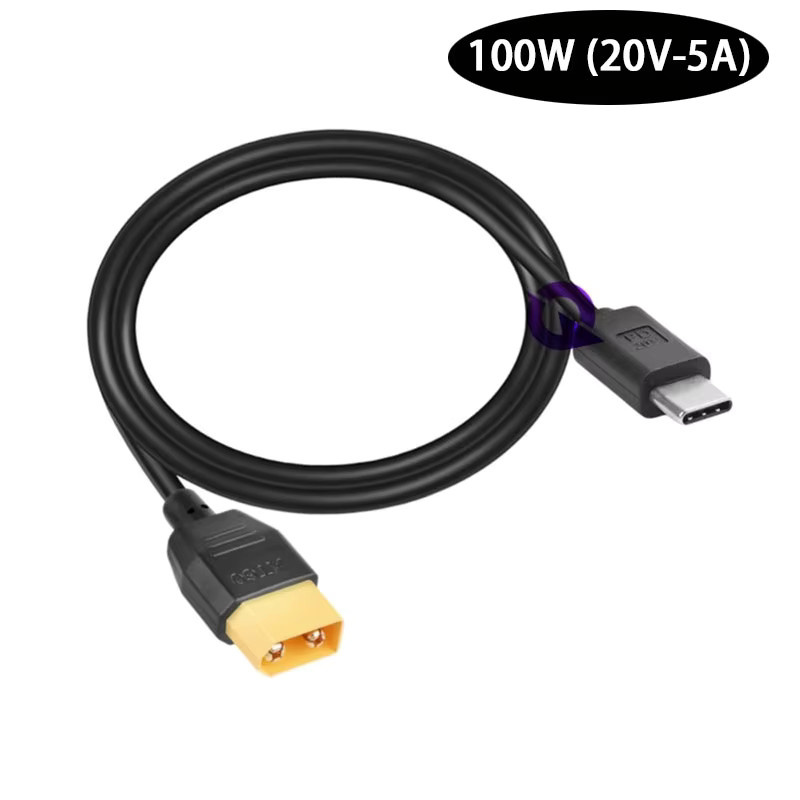 DIVEDEER USB-C auf XT60 Stromkabel Schwarz, 1m PD100W Schnellladekabel für Modellflugzeuge, Drohnen und Lithium-Batterien, 5A 20V/28V - Bild 2
