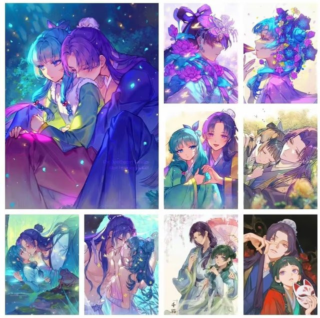 KAYOU Die Apotheker-Tagebücher Mao Mao und Jinshi, Malen nach Zahlen DIY-Set, Leinwand - Bild 1