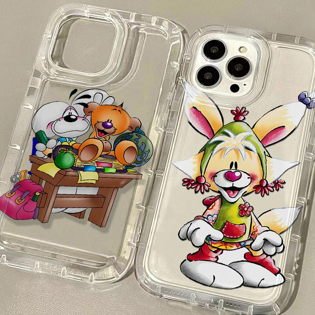 Potdemiel Handyhülle mit Cartoon Studierende Charakteren für iPhone 17 16 15 14 13 12 11 Pro Max Plus X XR XS Max Transparent und Sturzschutz - Bild 1