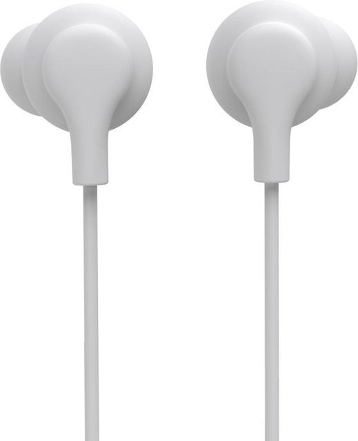 Hama In-Ear Kopfhörer Popply mit Mikrofon und Kabelknickschutz, 3,5 mm Klinke, Weiß - Bild 1
