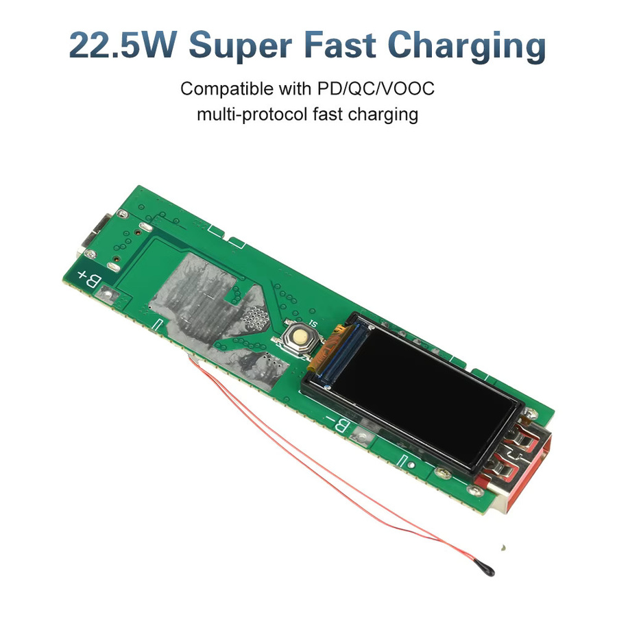diymore DIY Powerbank-Kit mit 22,5W Schnelllademodul und TFT-Farbdisplay für PD, QC und VOOC mit Dual-Port - Bild 2