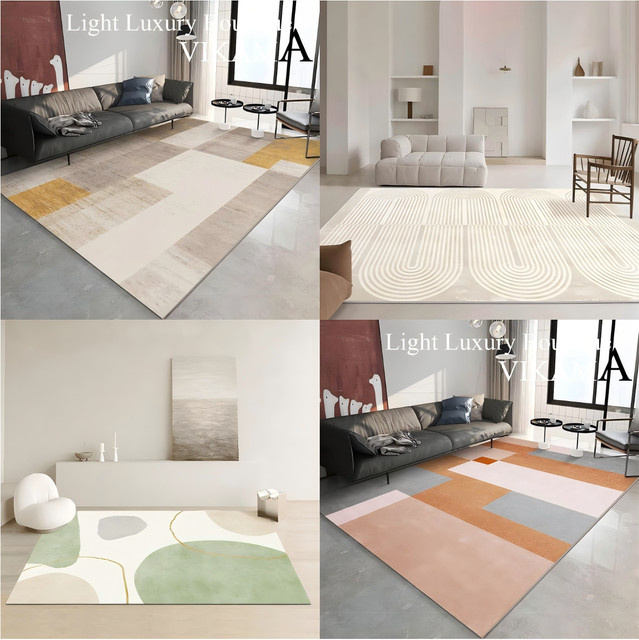 VIKAMA skandinavischer geometrischer Schlaufenteppich wasserdicht für Wohnzimmer und Schlafzimmer - Bild 1