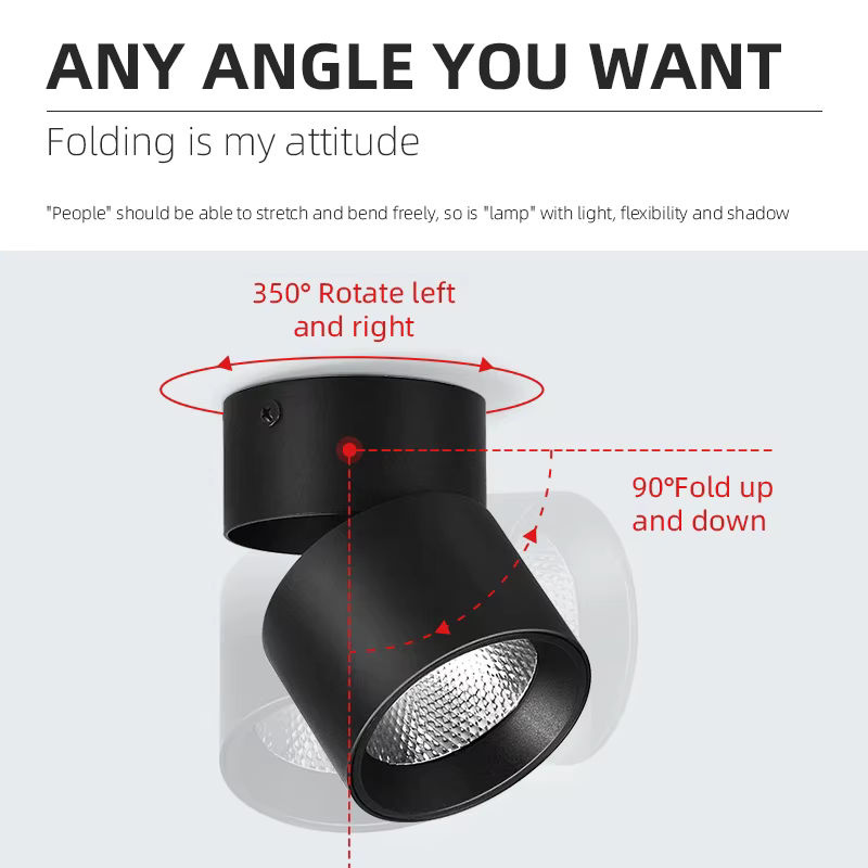 LANGYUE LED Downlight Aufputz Lampe aus Aluminium für Schlafzimmer und Küche, 25W, 220V, Schwarz - Bild 2