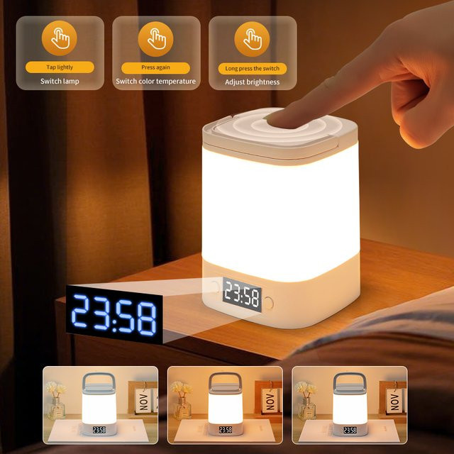 AVACOM Dimmbare LED Nachtlampe mit Uhr, Zeitdisplay und Fernbedienung - Bild 1