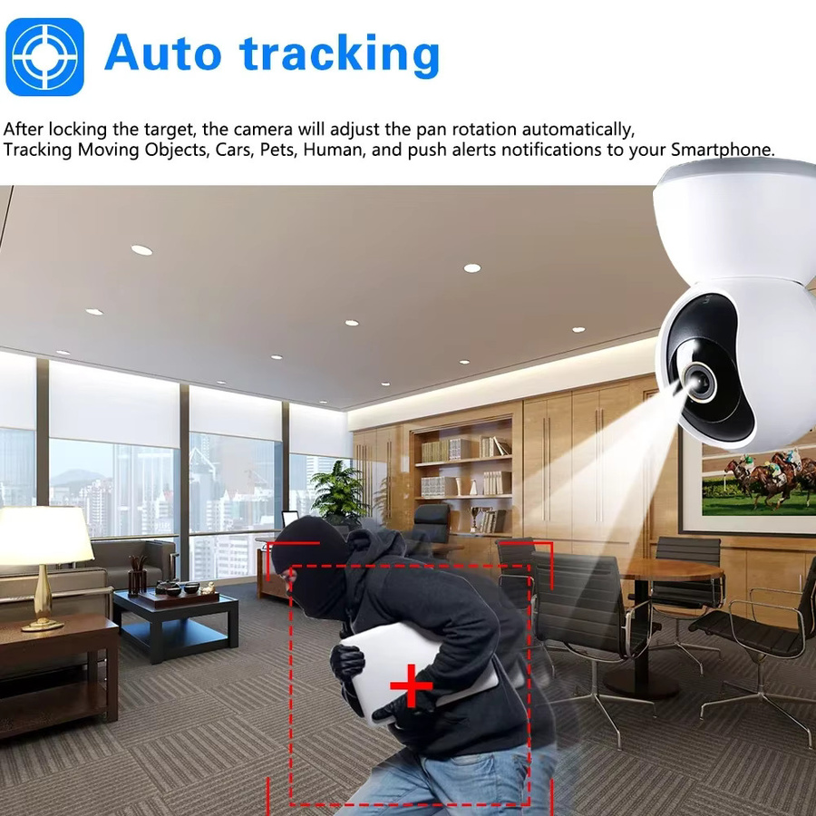 NINIVISION Smart Home Baby Monitor 2K PTZ IP Kamera mit 5MP Auflösung, Wifi, Two-Way Audio und Auto Tracking, Weiß - Bild 3