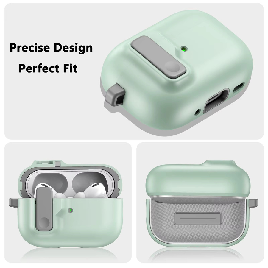 Stoßfeste TPU-Schutzhülle für Apple AirPods 4 in Grau und Grün - Bild 3