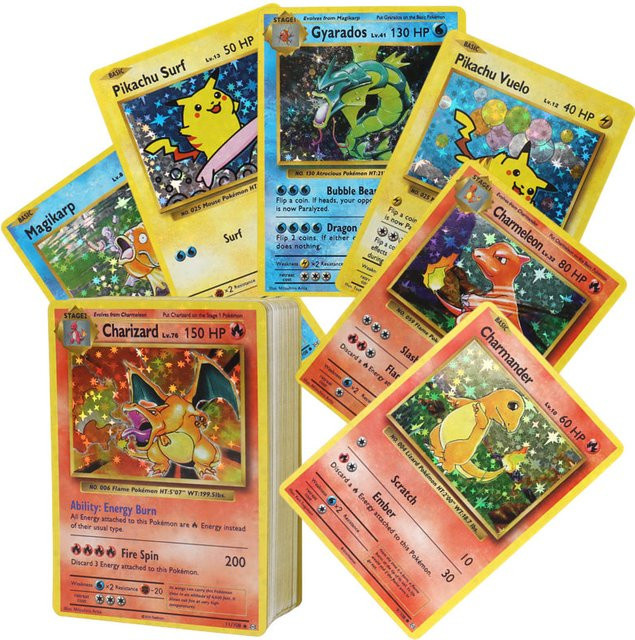 Potdemiel Pokémon Handelskarte, Glurak, Pikachu, Mewtwo, 60/100 Stück - Bild 1