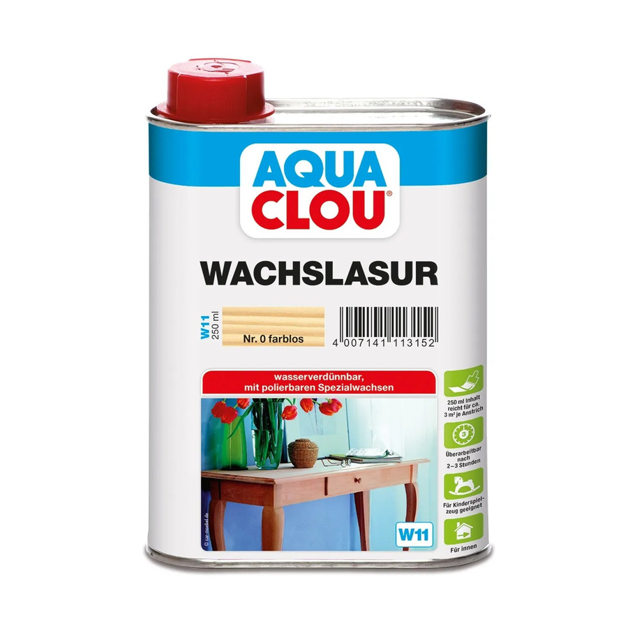 Clou Aqua Clou Wachslasur Transparent 250 ml - Bild 2