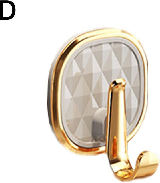 Luxus Wandhaken aus Kunststoff mit Klebebefestigung in Gold für Mantel, Kleidung, Handtuch und Schlüssel - Bild 1
