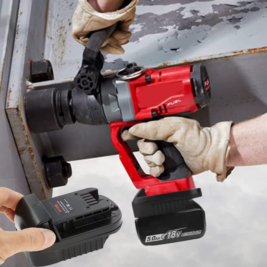 Mt20ml Adapter für Makita 18V Li-Ion Akkus BL1830 BL1860 BL1815 zur Konvertierung für Milwaukee 18V Akkus, Schwarz - Bild 4