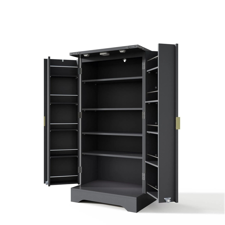 okwish Küchenschrank mit LED Sensorlicht und verstellbaren Regalböden, Schwarz, B/T/H: 120 x 60 x 40 cm - Bild 2