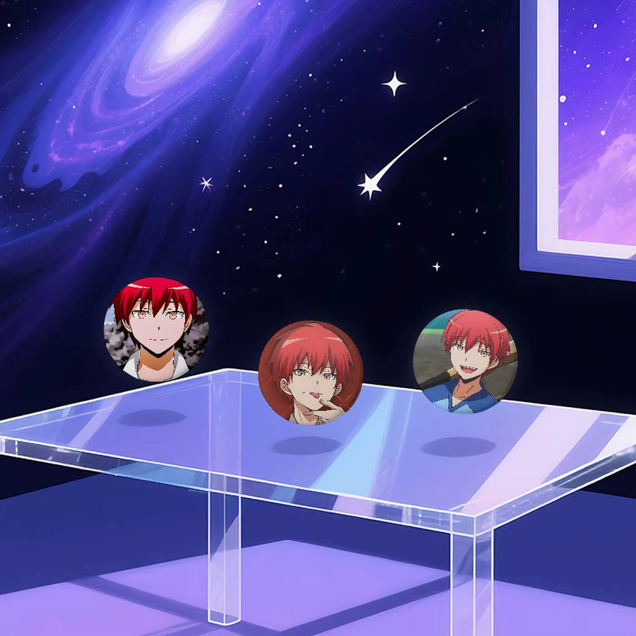 Brosche Anime Cartoon Karma Akabane, Rund, Unisex - Bild 3