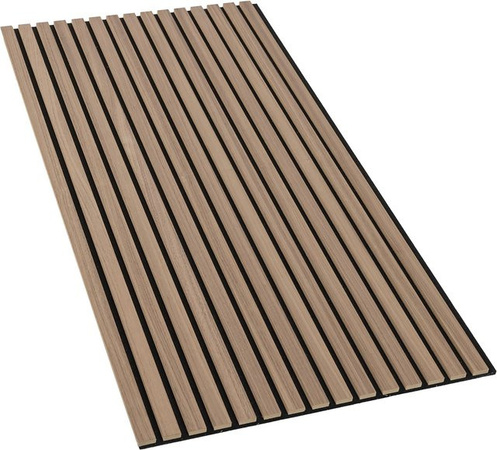 Denpanels Akustikpaneel Wandverkleidung Walnuss Natur mit schwarzem Akustikfilz, Breite: 119,8 cm