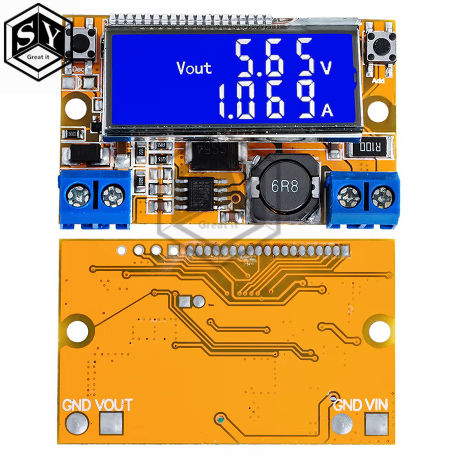 Baishundianzi Dual-Display DC-DC Step-Down-Wandler mit LCD zur einstellbaren Spannungsregulierung 5-23V auf 0-16,5V, 3A max, Multicolor - Bild 3