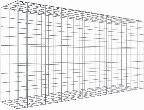 Gabiona C-Ring Anbaukorb Typ 2 aus Stahl in Silbergrau, B/T/H: 100 x 40 x 200 cm, Maschenweite 10 x 10 cm - Bild 1