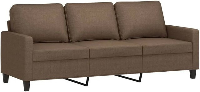 vidaXL 3-Sitzer-Sofa Braun mit Stoffbezug und Metallrahmen - Bild 1