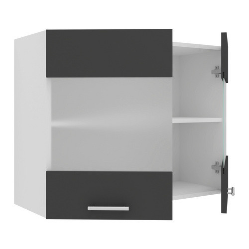 VCM Hängeschrank Esilo in Grau mit Glastüren und Regalböden, B: 80 cm, H: 60 cm, T: 31 cm - Bild 2