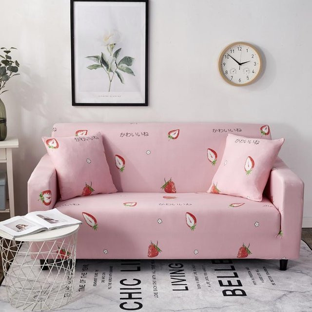 Elastischer Spandex Sofabezug in Pink für dein Sofa, rutschfester und waschbarer Couchbezug für 1-Sitzer (Breite: 90-140 cm) - Bild 1
