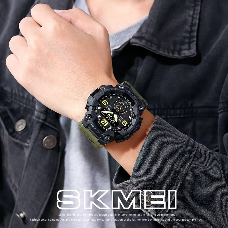 SKMEI Digitaluhr, Quarz, Grün, Kunststoff, Herren - Bild 4