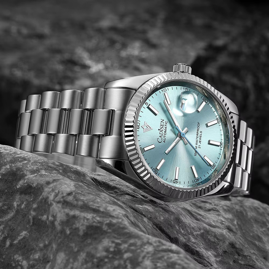 Cadisen Armbanduhr Automatik, Edelstahl, Blau, Saphirglas, Herren - Bild 3