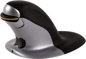 Fellowes Penguin Small kabellose Lasermaus für Rechts- und Linkshänder in Schwarz und Silber - Bild 1