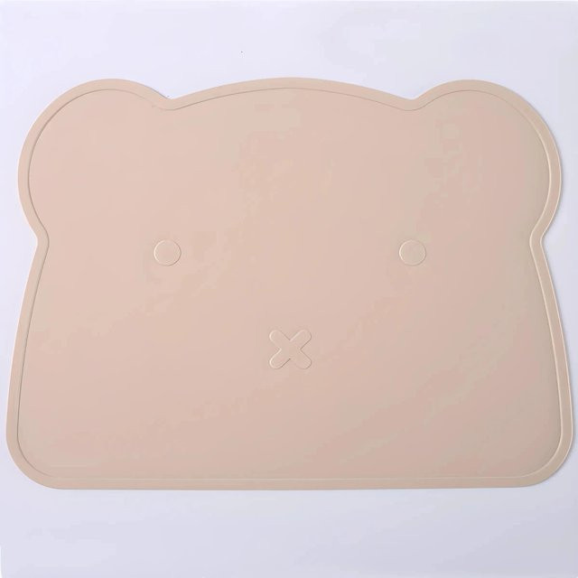 Fashnics Kinder Platzset Bär aus Silikon, Isoliert und Auslaufsicher, Beige - Bild 1