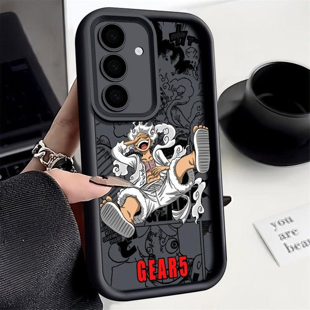 One Piece Nika Handyhülle für Samsung Galaxy S25 S24 S23 S21 S20 Ultra und S25 FE Monkey D. Luffy Sonnengott Design in Multicolor - Bild 1