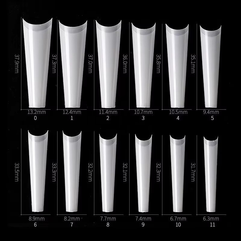 TFSCLOIN Nagel Tipps, Klar/Natur, 504 Stück, C-Kurve, Unisex - Bild 2