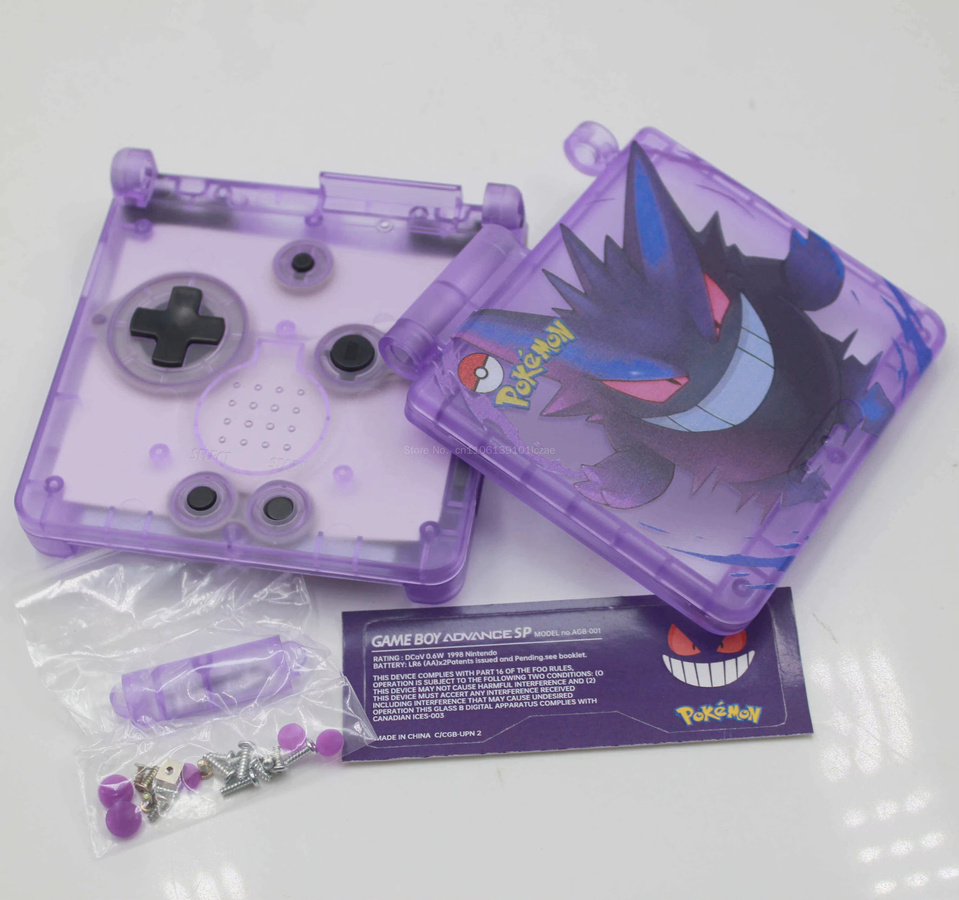Nintendo Game Boy Advance SP Ersatzgehäuse Pokemon Limited Edition in Klarblau mit IPS Originalbildschirm Komplettset - Bild 1