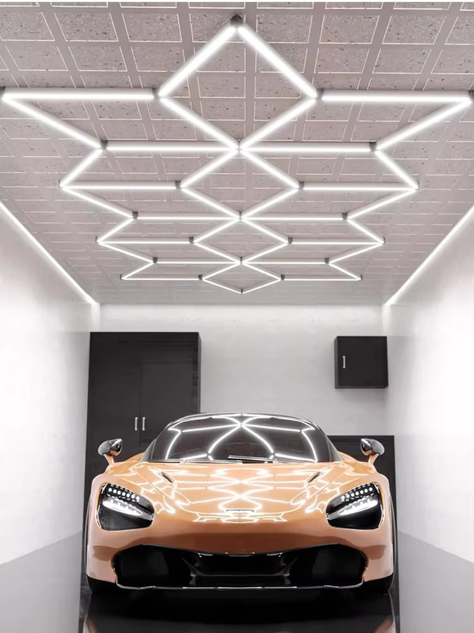 LINYILIGHT LED Deckenleuchte in Sternform, 6500K Cool White, ideale Beleuchtung für Werkstatt und Auto Showroom - Bild 5