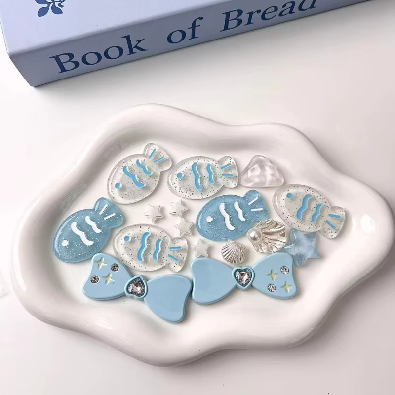 Mesuca Charms, kleine Fische, blaue Schleife, Schuhzubehör - Bild 3