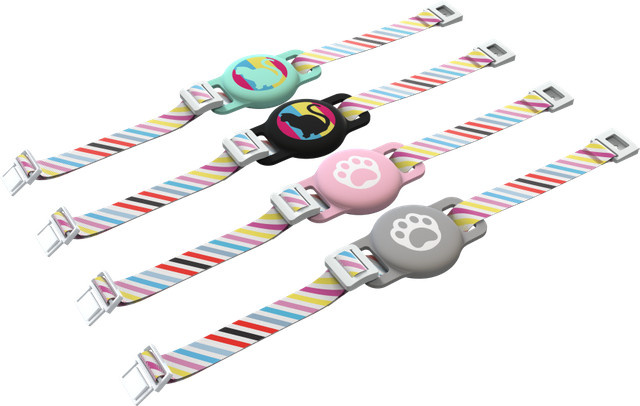 MiTag Smart Tracker Haustierhalsband mit Lifemate Tag Schutzhülle in Green und Multicolour, Durchmesser: 42 mm, passend für 37 mm MiTag - Bild 1