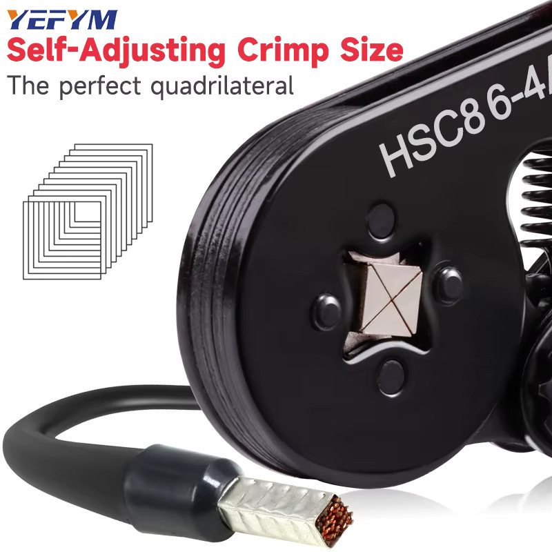 YEFYM Crimpzangen-Set mit Werkzeugkasten für Aderendhülsen und Pin-Terminal-Anschlüsse, Mini-verstellbare Ratsche, HSC8 6–4 A - Bild 4