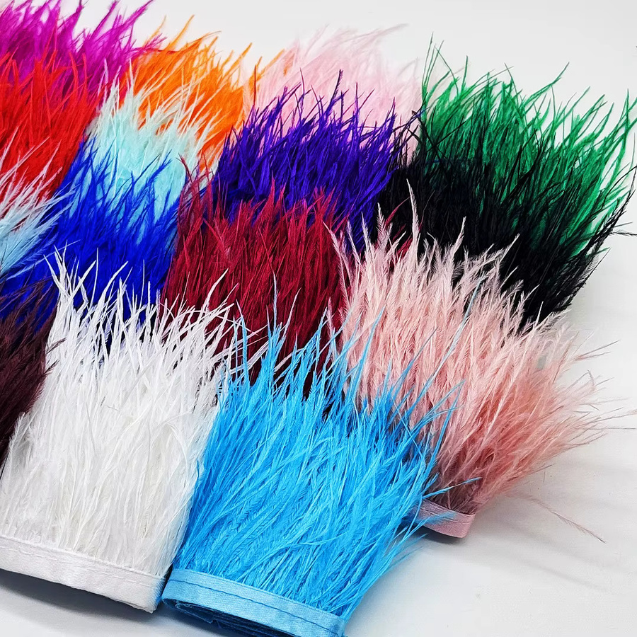 Bunte Straußenfeder-Borte als Fransen-Dekoration für DIY-Projekte und Kostüme, Länge: 100 cm, Farbe: Multicolour - Bild 2