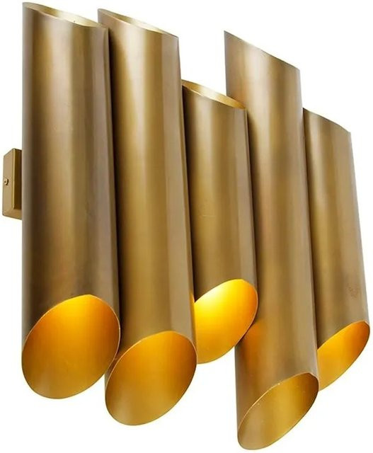 QAZQA Industrielle Wandleuchte Whistle in Messing Gold mit 10 G9 Leuchtmitteln dimmbar - Bild 1