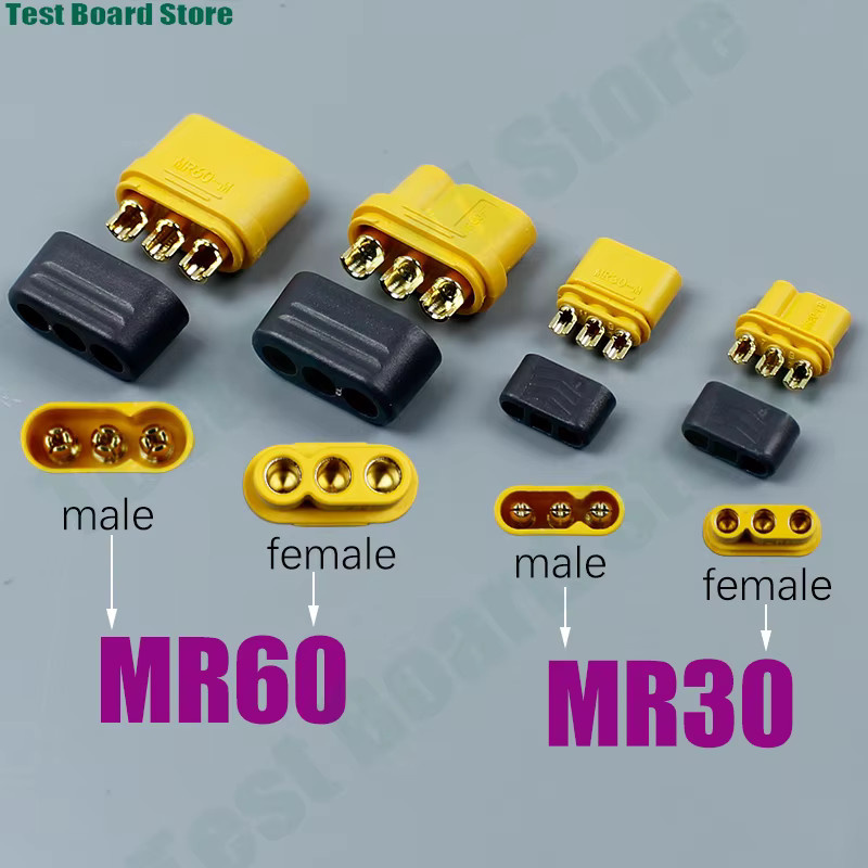 MR60 MR30 3-Pin-Steckverbinder Set mit Hülle, 3,5 mm, gelb, männlich und weiblich für Motorstecker und Modellbatterien - Bild 1
