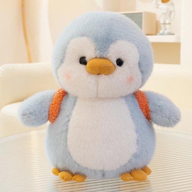 Yiran toy Pinguin Puppe Plüschtier, Blau Schwarz Rosa, 25cm - Bild 1