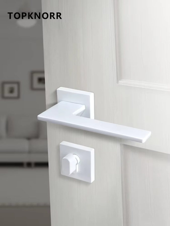 TOP KNORR Magnetisches Türschloss für Zimmertüren in Weiß, leises Innen-Türschloss für Holztüren und Schlafzimmer - Bild 2