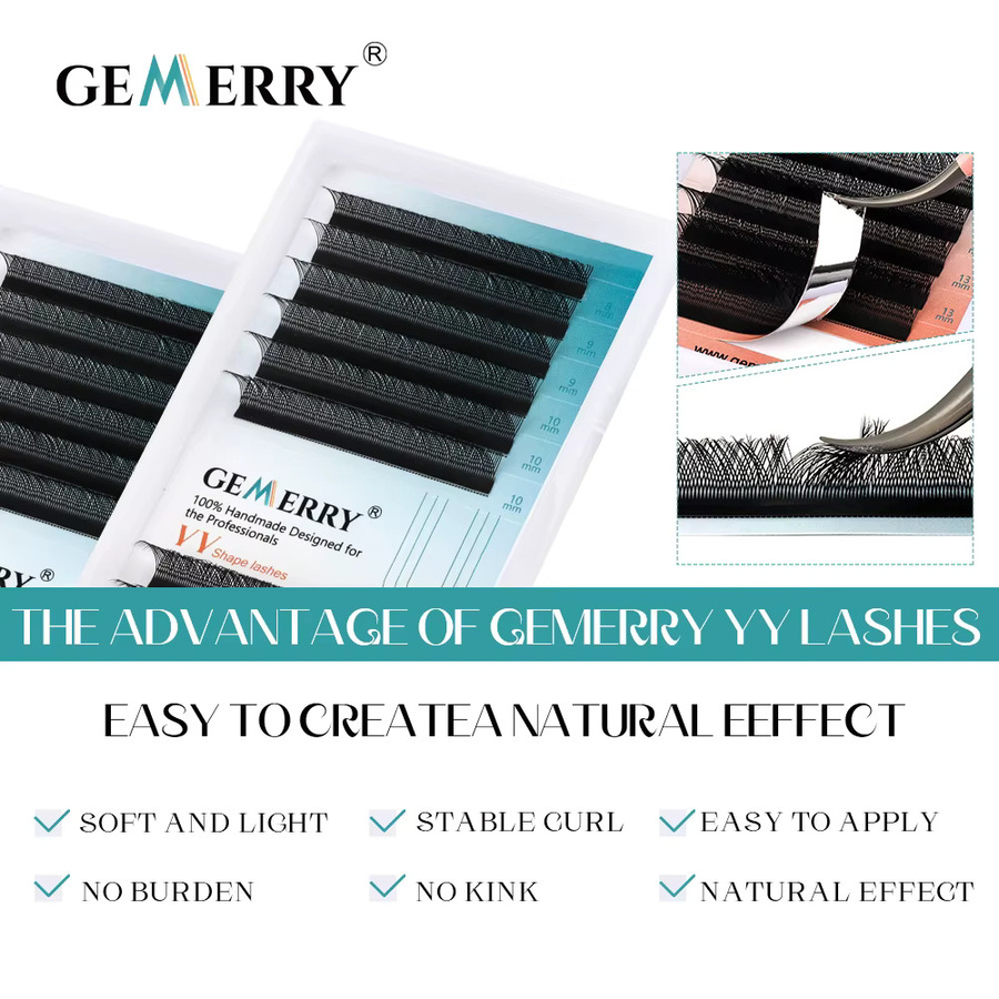 GEMERRY Künstliche Wimpern, W-Form, wasserdicht, natürlich - Bild 2