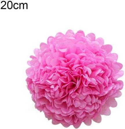 Amusedly Papier Pompoms Blumenkugeln in Rosa für Party und Hochzeit, Durchmesser: 20 cm - Bild 1