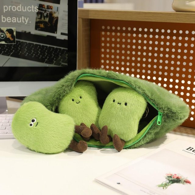 Linyi toy Baby-Grüne-Bohnen Plüschpflanze, 3-teiliges Set, 40cm - Bild 1