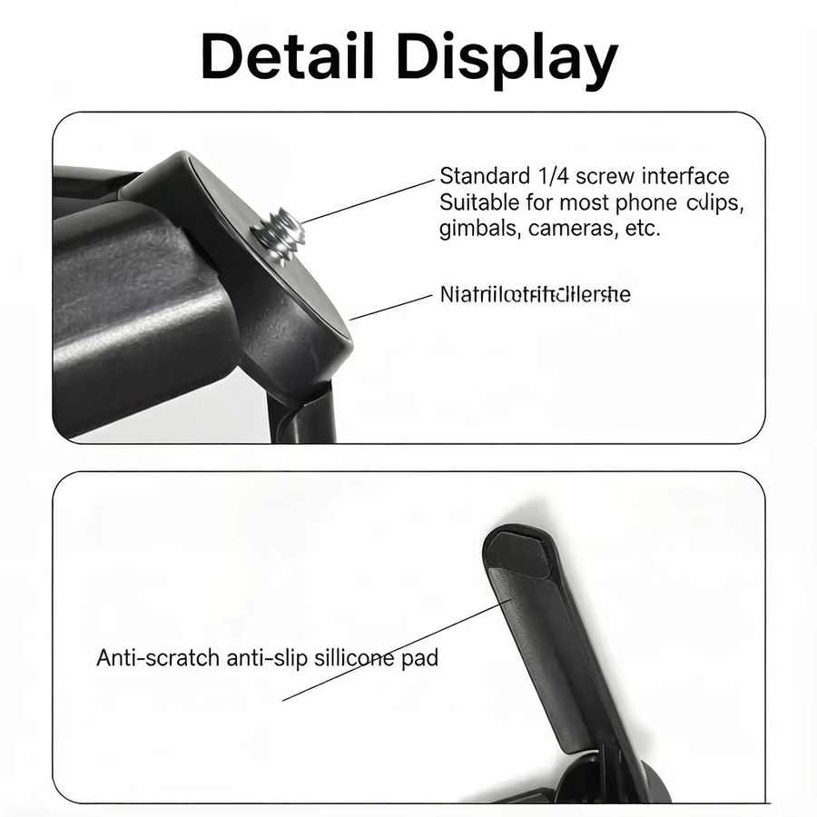 DJI Mini-Stativ Tischständer und Stabilisatorhalter für DJI Osmo Pocket 3 und Pocket 4 in Schwarz - Bild 2