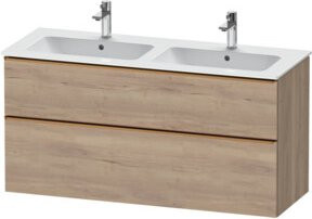 Duravit Waschtischunterschrank D-Neo in Braun und Weiß mit Eierweiß Marmor Design, Breite: 128 cm, Tiefe: 46,2 cm, Höhe: 62,5 cm - Bild 1