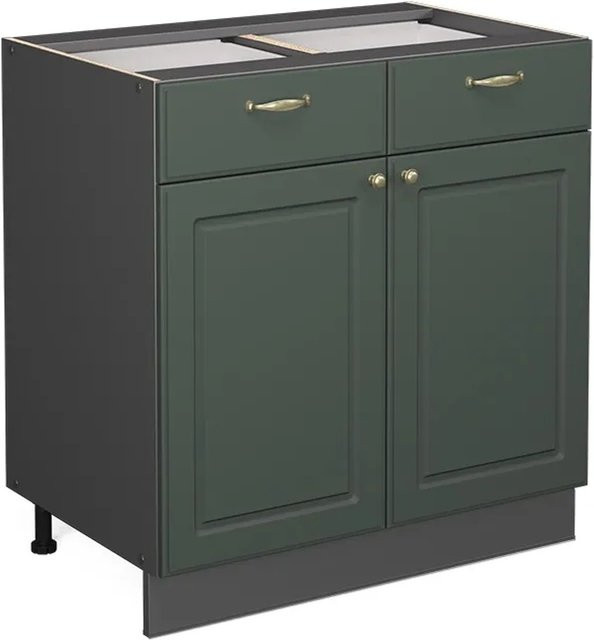 Vicco Küchenunterschrank Fame-Line Landhaus in Grün-Gold mit Schublade und Drehtür Breite: 80 cm - Bild 1