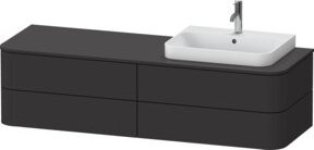Duravit Waschtischunterschrank Happy D.2 Plus in Grau Matt, Breite: 160 cm, Tiefe: 55 cm, Höhe: 40,8 cm - Bild 1