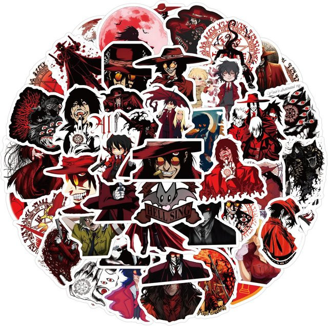 60 Hellsing Anime Doodle Sticker Set in Multicolour zum Dekorieren von Notizbüchern und Koffern - Bild 1