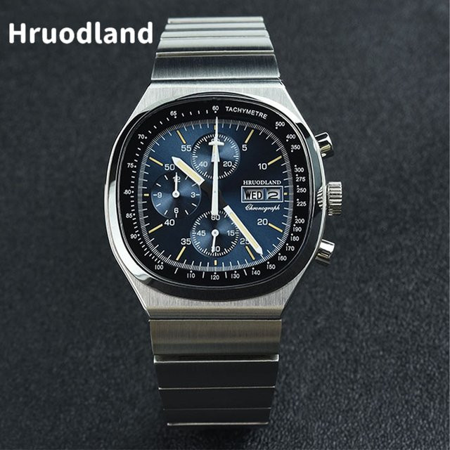 Hruodland Chronograph, Quarz, Edelstahl, Blau, Schwarz, Herren - Bild 1