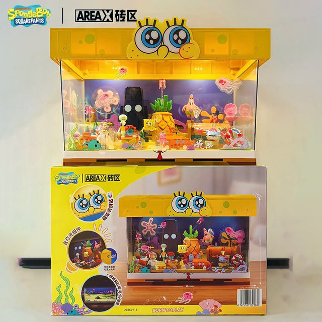 Area X Spongebob Schwammkopf Bikini Bottom Ocean Scene, Bausteine Blind Box, Glow Light Modell - Bild 1