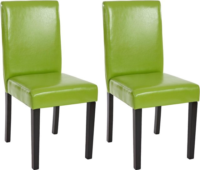 MCW Esszimmerstuhl Littau 2er-Set aus Kunstleder in Grün mit dunklen Beinen - Bild 1